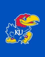 Jayhawk Logo On Blue Background